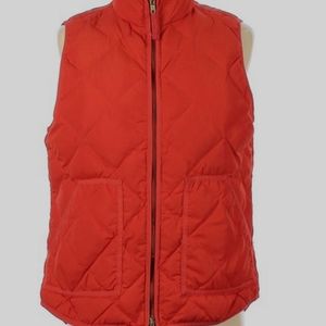 J.Crew women's puffer down vest, size S. Coral